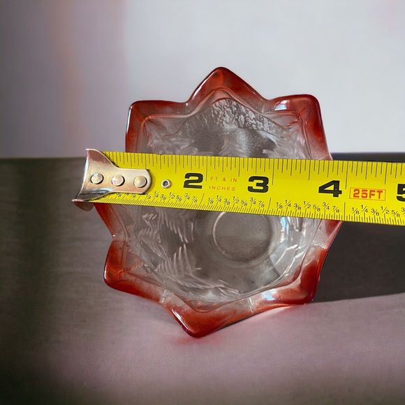 Vtg Mikasa Glass Red to Clear Tulip Christmas Tealight Candle Holder Bowl - Picture 10 of 10